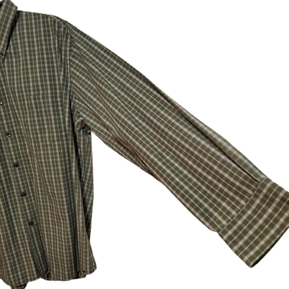 Dockers Green Black Checkered Print Button Down Shirt Men's Size‎ XL 17-17 1/2" - Picture 4 of 7